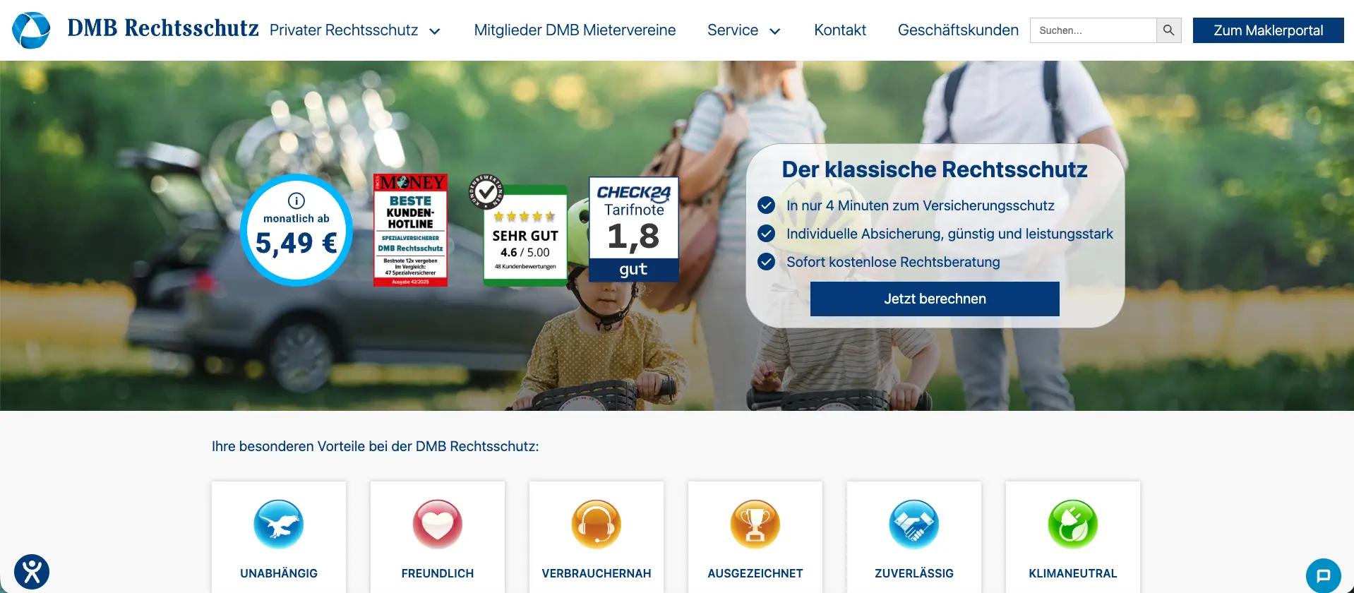 Inhaltliches Visual zu DMB Rechtsschutz-Versicherung AG – Conversion-Optimierung und Sichtbarkeit kombiniert
